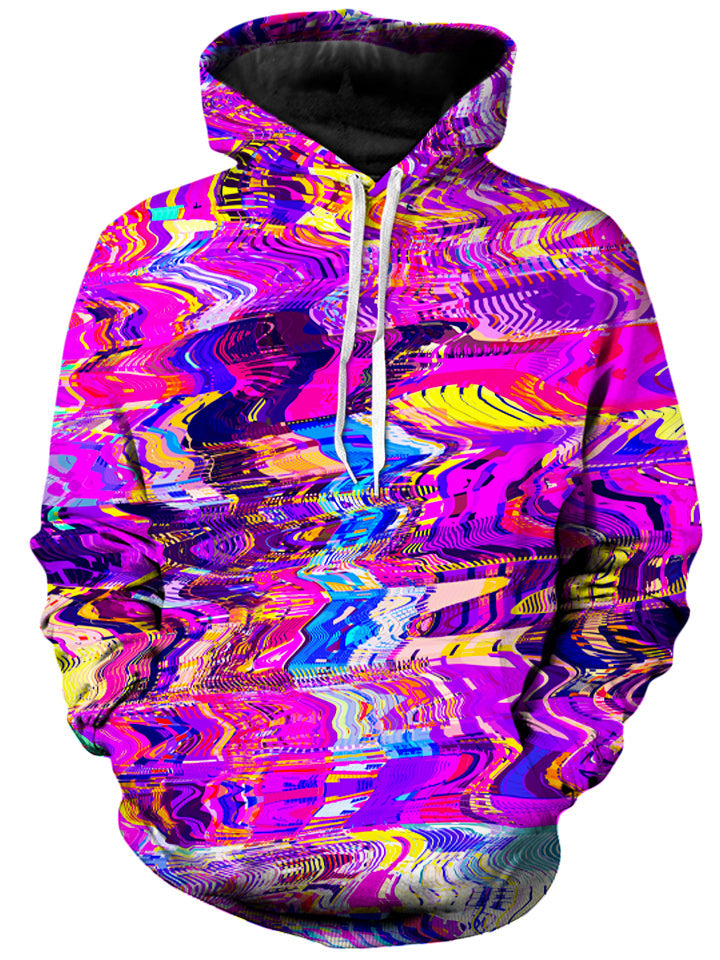 Purple Acid Glitch Waves Unisex Hoodie -Moonbestprint