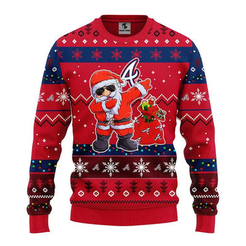 Atlanta Braves Dabbing Santa Claus Ugly Christmas Sweater, MLB Christmas Sweater Moonbestprint