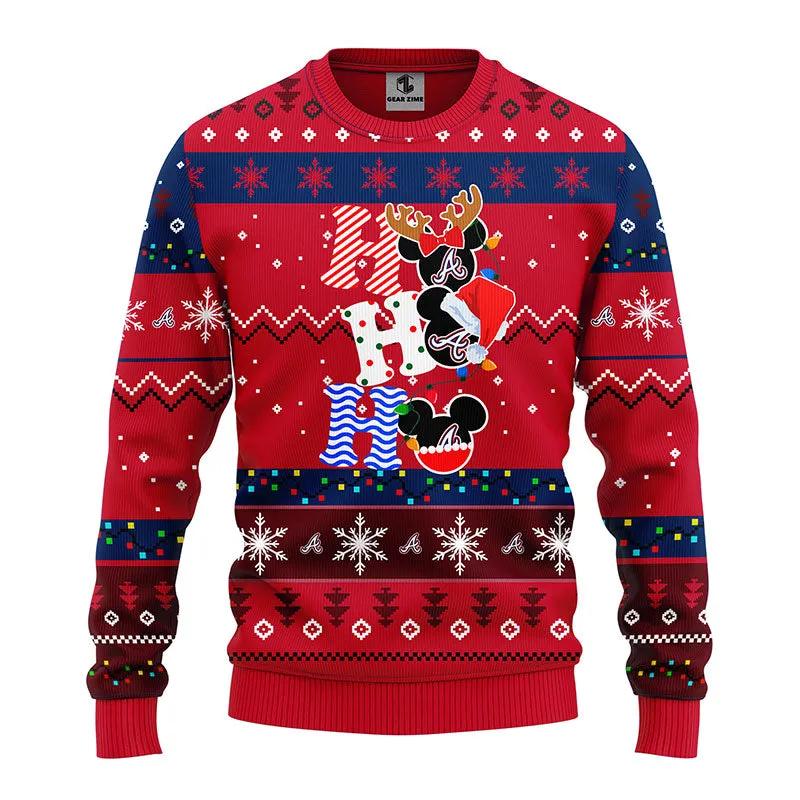 Atlanta Braves Hohoho Ugly Christmas Sweater, MLB Christmas Sweater Moonbestprint