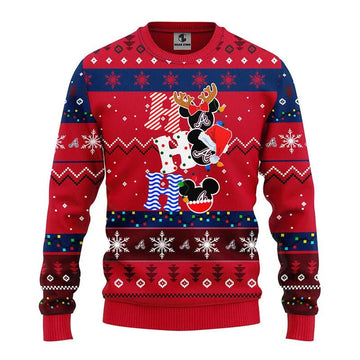 Atlanta Braves Hohoho Ugly Christmas Sweater, MLB Christmas Sweater Moonbestprint