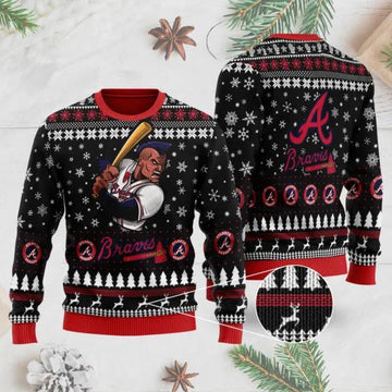 Atlanta Braves Mascot Ugly Christmas Sweater, MLB Christmas Sweater Moonbestprint