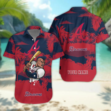Atlanta Braves Personalized Hawaiian Shirt – Custom Name, MLB Hawaiian Shirt Moonbestprint