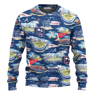 Atlanta Braves Scenic Ugly Christmas Sweater, MLB Christmas Sweater Moonbestprint