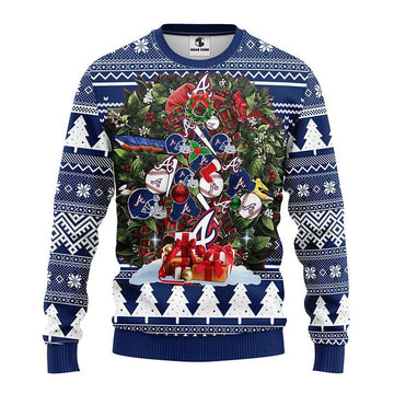 Atlanta Braves Tree Christmas Ugly Christmas Sweater, MLB Christmas Sweater Moonbestprint