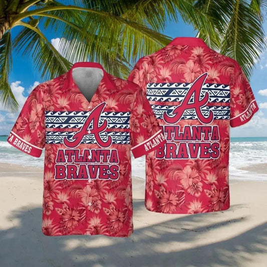 Atlanta Braves Tribal Tropics Hawaiian Shirt, Gift for Fan, MLB Hawaiian Shirt Moonbestprint