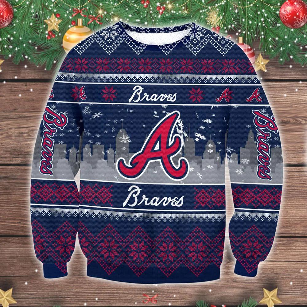 Atlanta Braves Ugly Christmas Sweater, MLB Christmas Sweater Moonbestprint