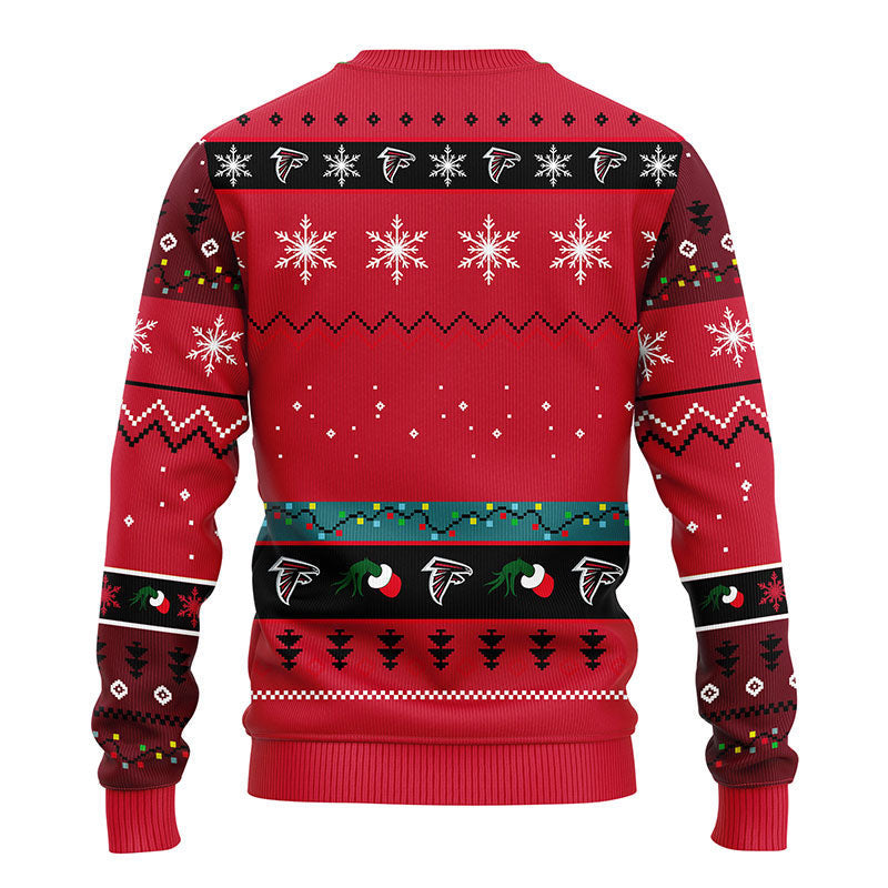 Atlanta Falcons 12 Grinch Xmas Day Ugly Christmas Sweater, Grinch Xmas Sweater Moonbestprint