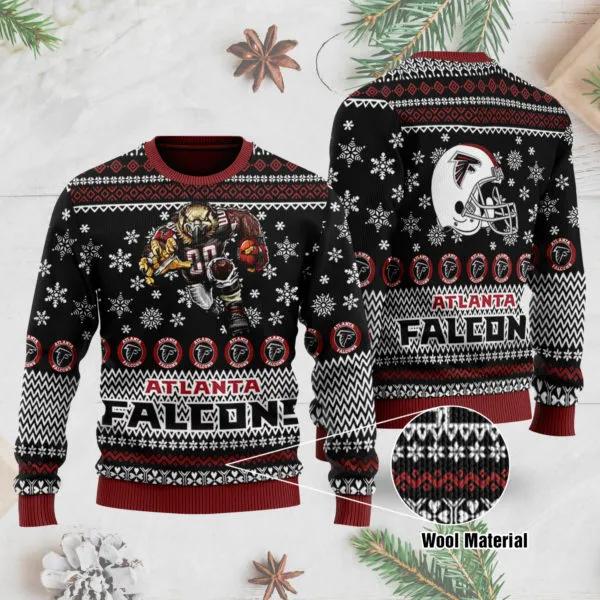 Atlanta Falcons 3D Printed Ugly Christmas Sweater, NFL Christmas Sweater Moonbestprint