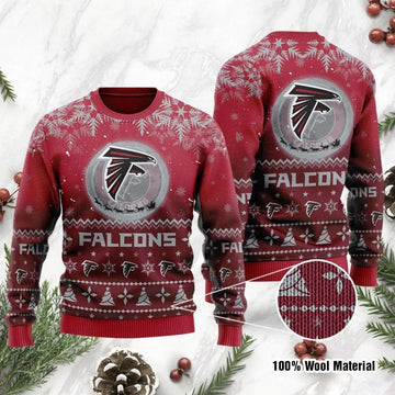 Atlanta Falcons American Football NFL Ugly Christmas Sweater, NFL Christmas Sweater Moonbestprint