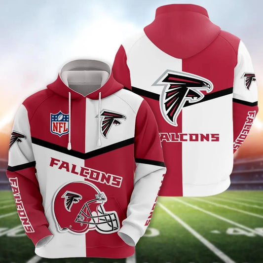 Atlanta Falcons Big Logo 3D Apparel, NFL Hoodie Moonbestprint