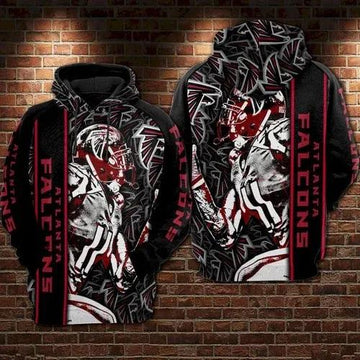 Atlanta Falcons Black 3D Hoodie, NFL Hoodie Moonbestprint