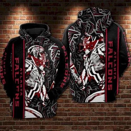 Atlanta Falcons Black 3D Hoodie, NFL Hoodie Moonbestprint