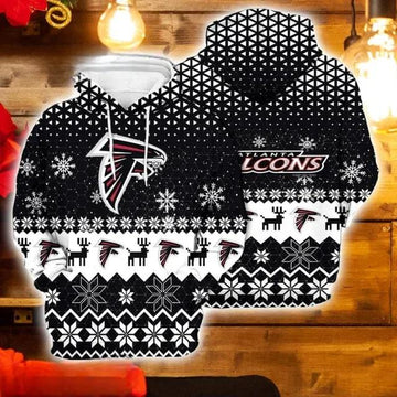 Atlanta Falcons Christmas 3D Hoodie, NFL Hoodie Moonbestprint