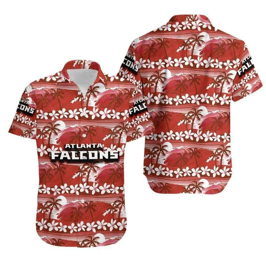 Atlanta Falcons Coconut Trees Nfl Gift For Fan Hawaii Shirt Summer Collection, NFL Hawaiian Shirt Moonbestprint