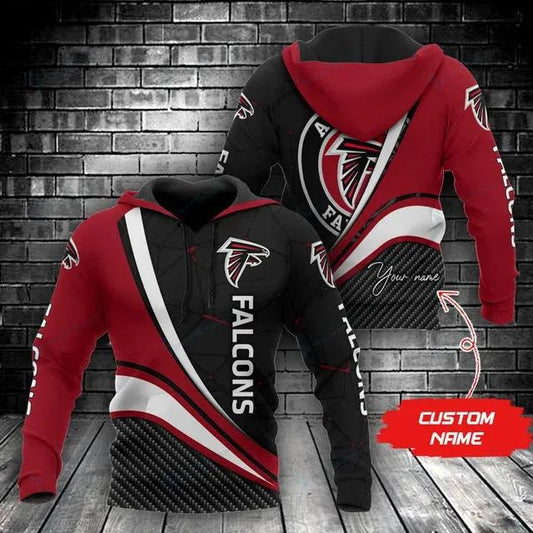 Atlanta Falcons Custom Name 3D Hoodie, NFL Hoodie Moonbestprint