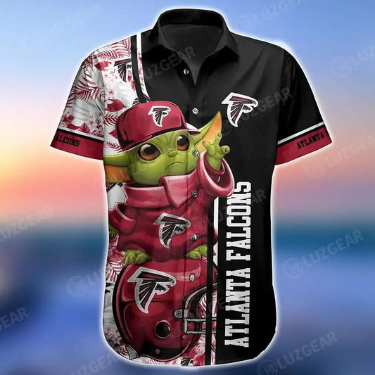 Atlanta Falcons Football Nfl Baby Yoda Hawaiian Shirt New Collection Trends Summer Perfect Gift For Fan, NFL Hawaiian Shirt Moonbestprint