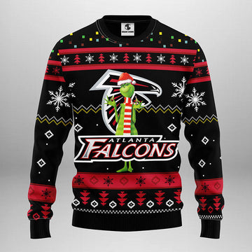 Atlanta Falcons Funny Grinch Ugly Christmas Sweater, Grinch Xmas Sweater Moonbestprint