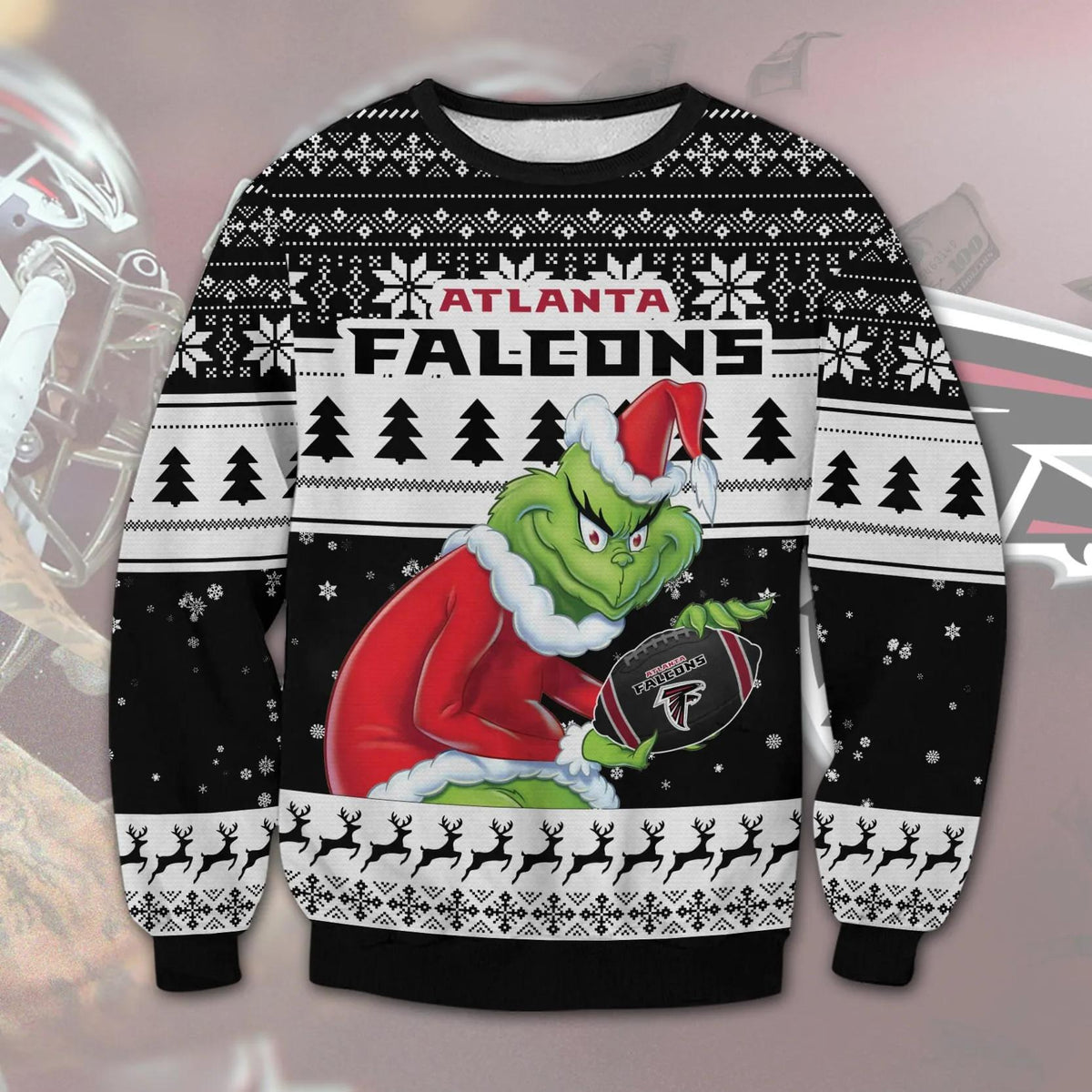 Atlanta Falcons Grinch Stolen Christmas Sweater, NFL Christmas Sweater Moonbestprint