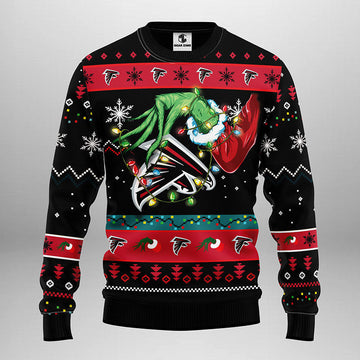Atlanta Falcons Grinch Ugly Christmas Sweater, Grinch Xmas Sweater Moonbestprint