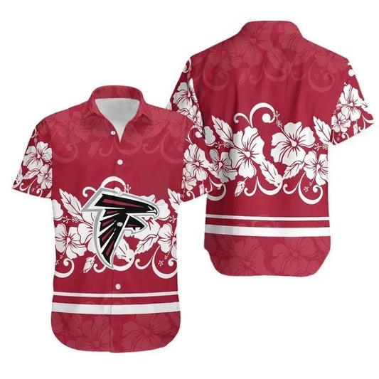 Atlanta Falcons Hibiscus Flowers Hawaii Shirt Summer Collection, NFL Hawaiian Shirt Moonbestprint