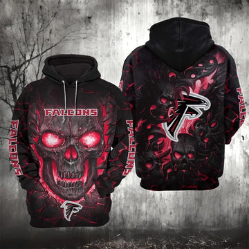 Atlanta Falcons Lava Skull 3D Hoodie, NFL Hoodie Moonbestprint
