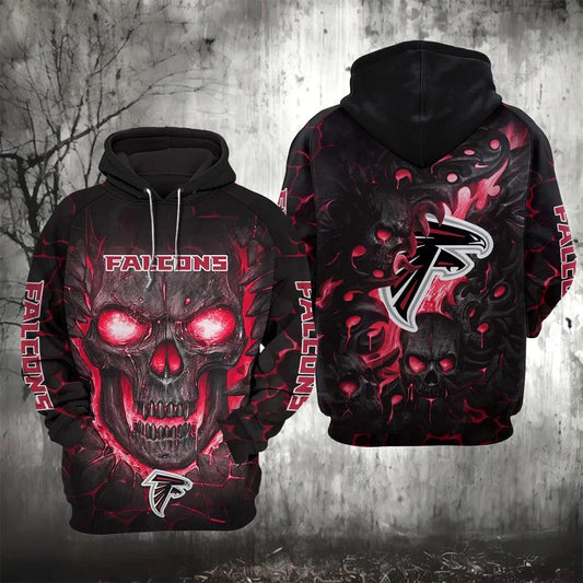 Atlanta Falcons Lava Skull 3D Hoodie, NFL Hoodie Moonbestprint