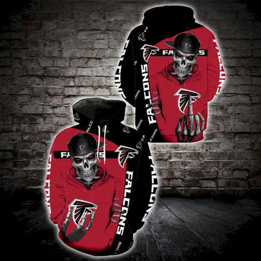 Atlanta Falcons Logo Skull 3D Hoodie, NFL Hoodie Moonbestprint