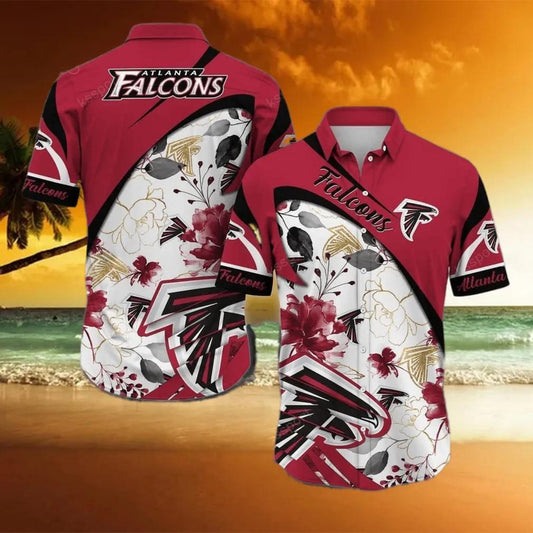Atlanta Falcons NFL Beach Aloha Pattern Hawaiian Shirt, NFL Hawaiian Shirt Moonbestprint