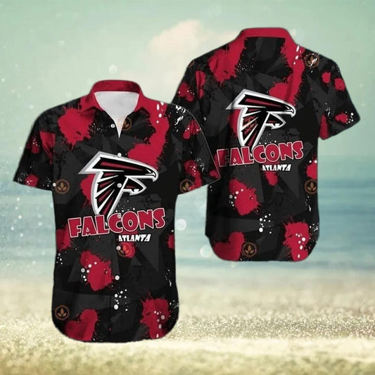 Atlanta Falcons NFL Black Aloha Pattern Hawaiian Shirt, NFL Hawaiian Shirt Moonbestprint