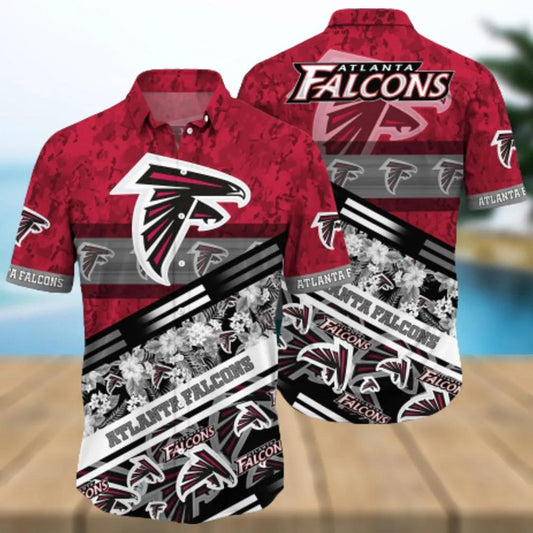 Atlanta Falcons NFL Camo Summer Pattern Hawaiian Shirt, NFL Hawaiian Shirt Moonbestprint