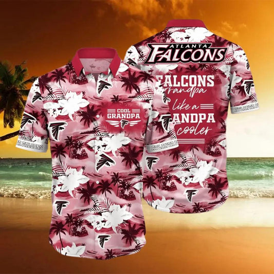 Atlanta Falcons NFL Granpa Like A Granpa But Cooler Hawaiian Shirt, NFL Hawaiian Shirt Moonbestprint
