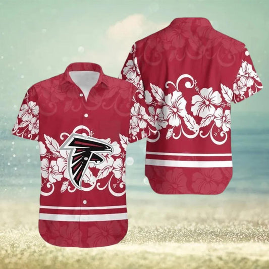Atlanta Falcons NFL Hibiscus Flowers Trendy Summer Gift Hawaiian Shirt, NFL Hawaiian Shirt Moonbestprint