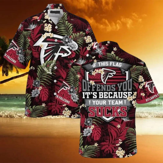 Atlanta Falcons NFL If This Flag Offends You Hawaiian Shirt, NFL Hawaiian Shirt Moonbestprint
