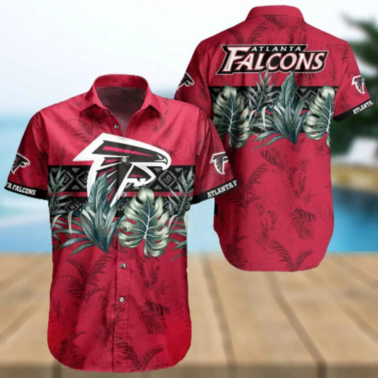 Atlanta Falcons NFL Leaves Summer Pattern Hawaiian Shirt, NFL Hawaiian Shirt Moonbestprint