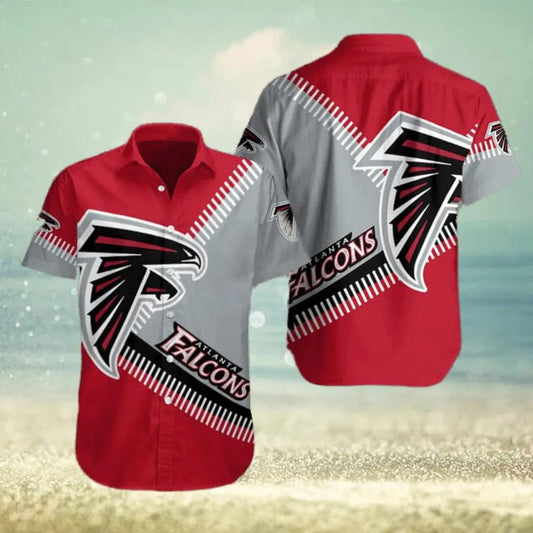 Atlanta Falcons NFL Red Aloha Gift For Football Fans Hawaiian Shirt, NFL Hawaiian Shirt Moonbestprint