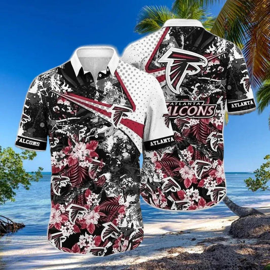 Atlanta Falcons NFL Tropical Flower Beach Hawaiian Shirt, NFL Hawaiian Shirt Moonbestprint