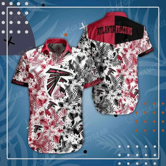 Atlanta Falcons Nfl Beach Shirt Graphic Floral Pattern Print This Summer Hawaiian Shirt, NFL Hawaiian Shirt Moonbestprint