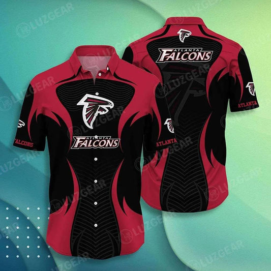 Atlanta Falcons Nfl Hawaii Beach Shirt Summer Short Sleeve Button Down Hawaiian Shirt, NFL Hawaiian Shirt Moonbestprint