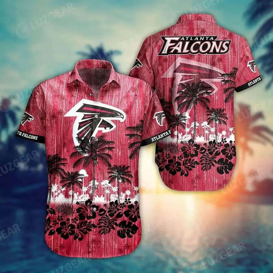Atlanta Falcons Nfl Hawaii Graphic Tropical Patterns Style Summer Hawaiian Shirt, NFL Hawaiian Shirt Moonbestprint