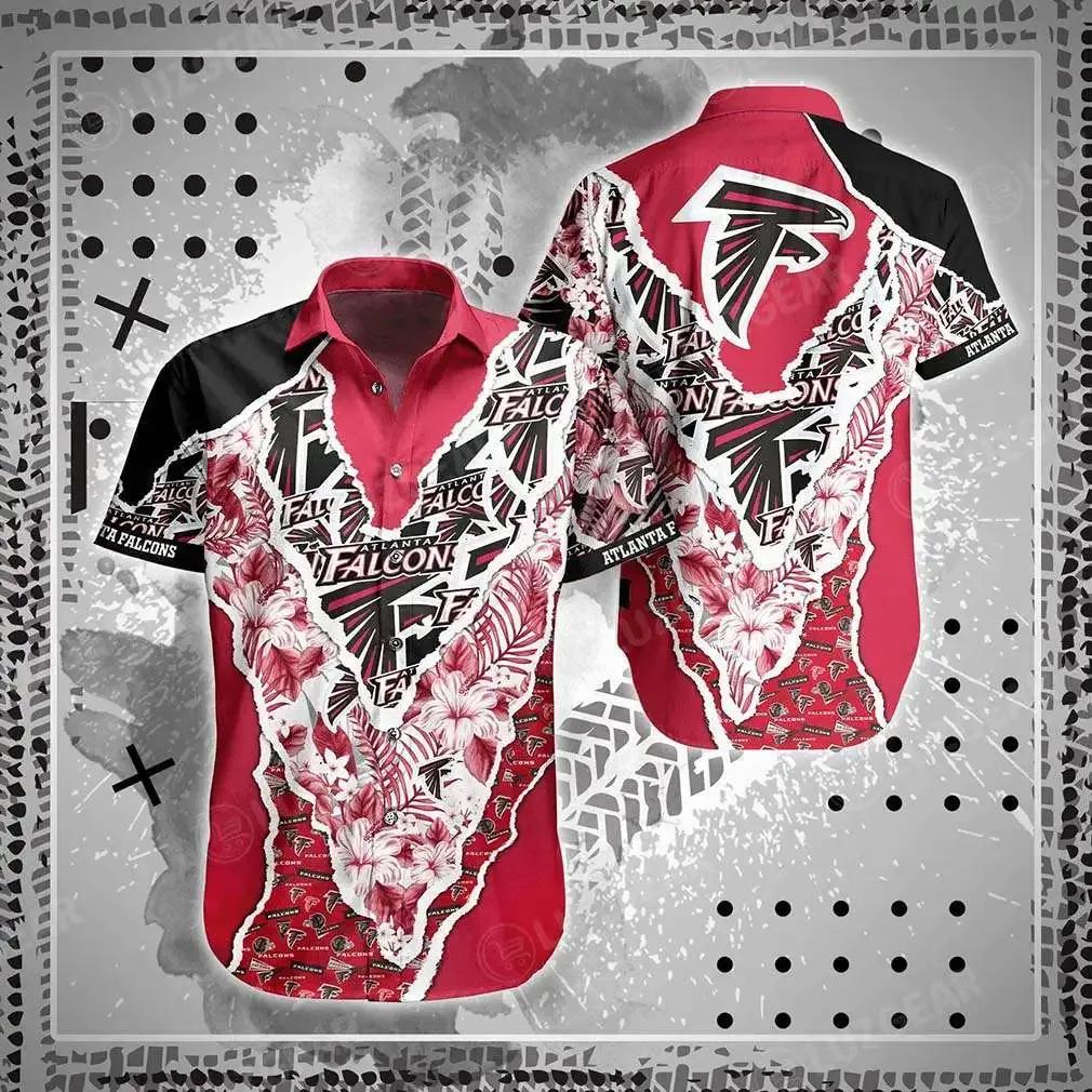 Atlanta Falcons Nfl Hawaii Shirt Graphic Floral Pattern This Summer Hawaiian Shirt Best Fans, NFL Hawaiian Shirt Moonbestprint
