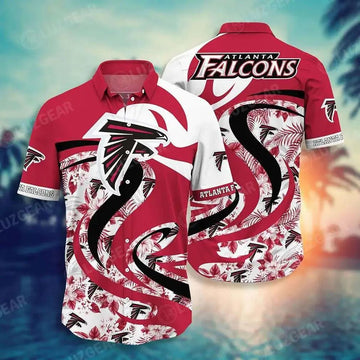 Atlanta Falcons Nfl Hawaii Shirt Tropical Patterns Graphic This Summer Hawaiian Shirt For Fan Nfl, NFL Hawaiian Shirt Moonbestprint