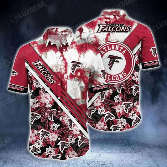 Atlanta Falcons Nfl Hawaiian Shirt Graphic Tropical Patterns New Trend Summer For Nfl Football Fans, NFL Hawaiian Shirt Moonbestprint