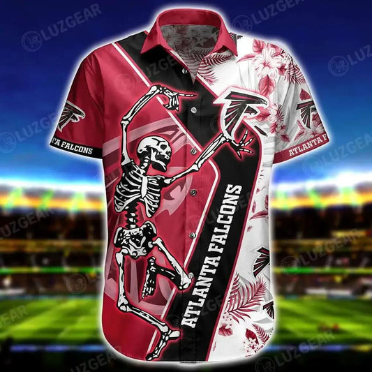 Atlanta Falcons Nfl Hawaiian Shirt Sekeleton Design Hot Trending Short Styles For Men Women, NFL Hawaiian Shirt Moonbestprint
