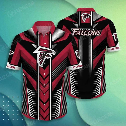 Atlanta Falcons Nfl Hawaiian Shirt Summer Short Sleeve Button Down Shirt Gift For Big Fans, NFL Hawaiian Shirt Moonbestprint