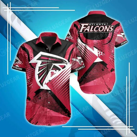 Atlanta Falcons Nfl Hawaiian Shirt Summer Short Sleeve Button Down Shirt Perfect Gift For Big Fans, NFL Hawaiian Shirt Moonbestprint