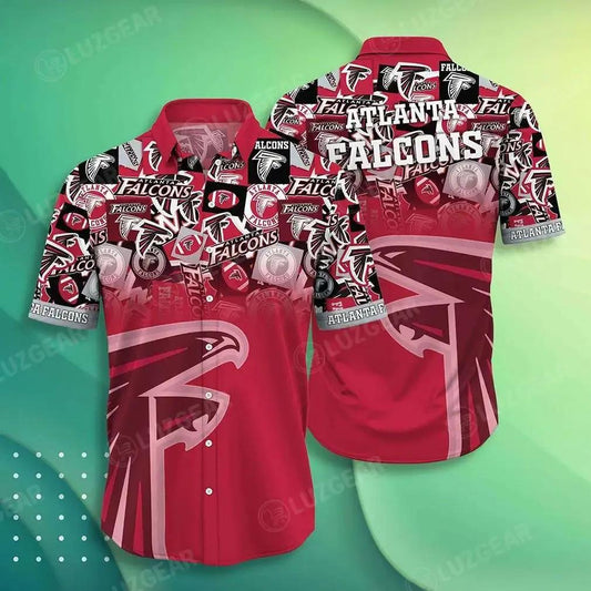 Atlanta Falcons Nfl Hawaiian Shirt Trends Summer Short Sleeve Button Down Shirt For Sports Fans, NFL Hawaiian Shirt Moonbestprint