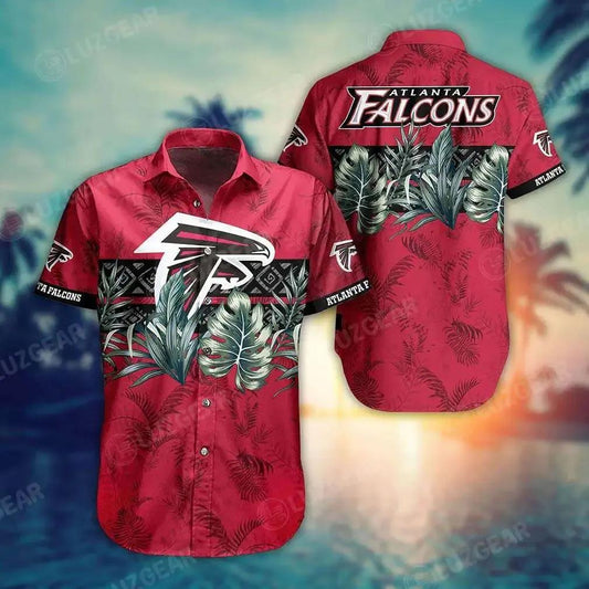 Atlanta Falcons Nfl Hawaiian Shirt Tropical Patterns Graphic Gift For Fan Nfl, NFL Hawaiian Shirt Moonbestprint