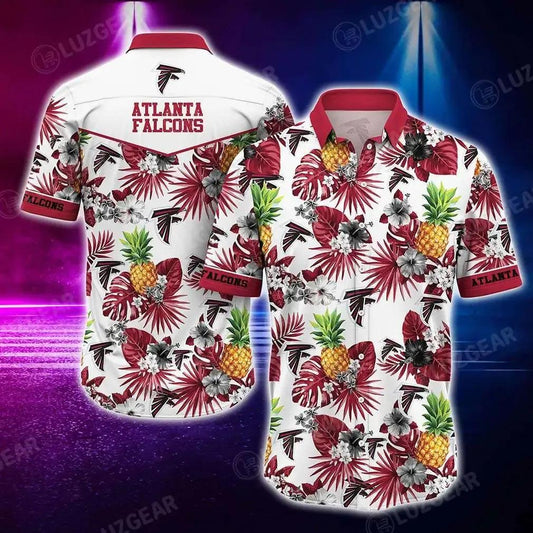 Atlanta Falcons Nfl Hawaiian Shirt Tropical Patterns Graphic Hawaii Shirt Short For Best Fan Ever, NFL Hawaiian Shirt Moonbestprint