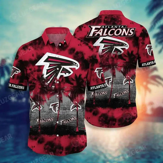 Atlanta Falcons Nfl Hawaiian Shirt Tropical Patterns Graphic Short Sleeve Hot Trend Summer Gift For Fans, NFL Hawaiian Shirt Moonbestprint