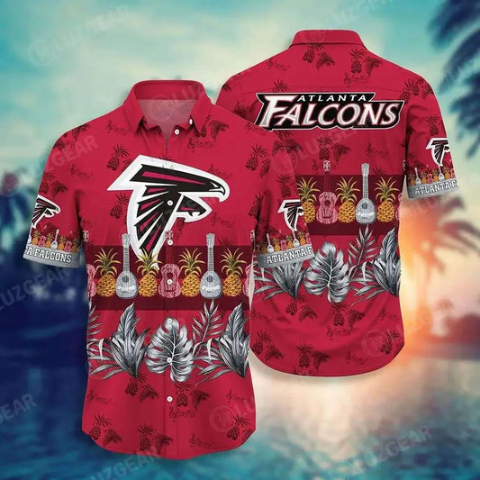 Atlanta Falcons Nfl Hawaiian Shirt Tropical Patterns Graphic Trends Summer Gift For Fan Nfl, NFL Hawaiian Shirt Moonbestprint